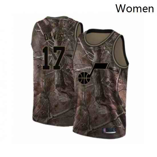 Womens Utah Jazz 17 Ed Davis Swingman Camo Realtree Collection Basketball Jersey